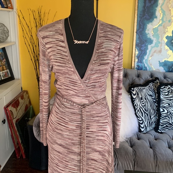 Max and Cleo Sweater Fringe wrap Dress - Picture 2 of 6